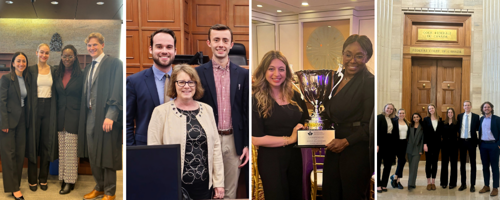 Four photos of student moot teams
