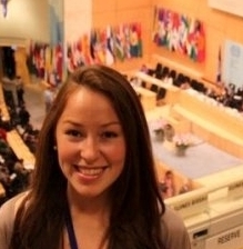 Sara Smith attending conference during ILO internship
