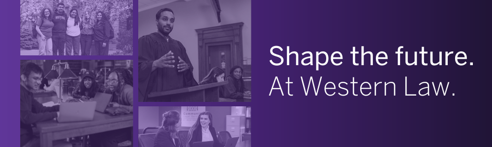 A banner that reads "Shape the future. At Western Law."