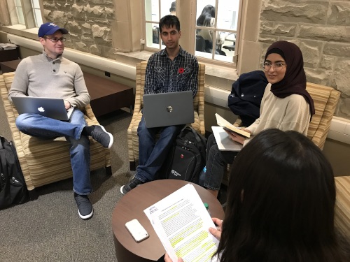 Students seated in the lounge