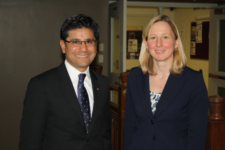 Ontario Attorney General Yasir Naqvi with Prof. Erika Chamberlain