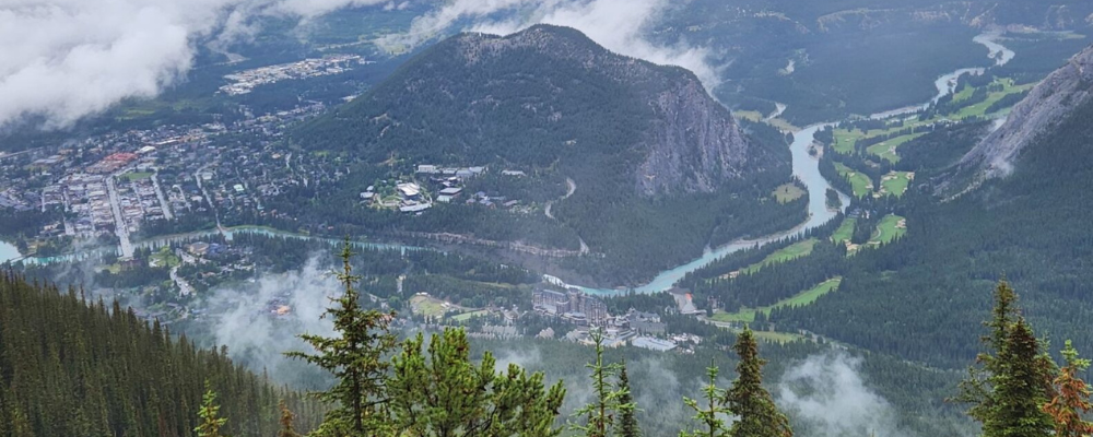 Aerial photo of Lake Louise Banff