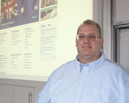 Jason Neyers in a University of Melbourne classroom